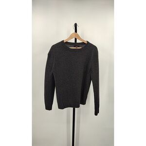 Quince Women Mongolian Cashmere Crewneck Sweater Charcoal Sleeved Top S
